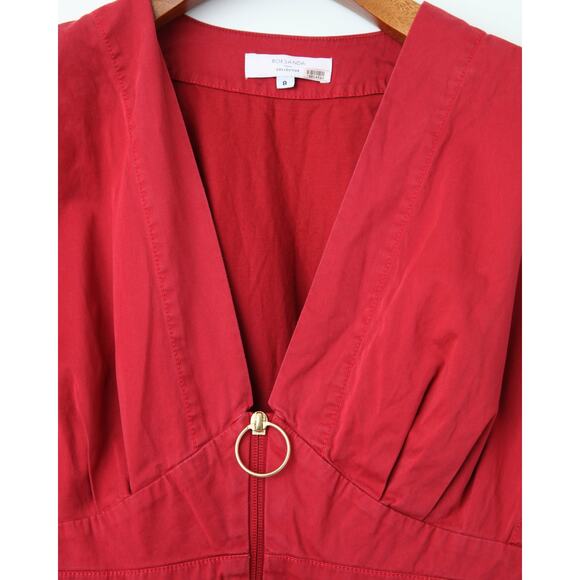 Roksanda Collective Two-Tone Midi Dress in Red and Orange - Picture 6 of 7